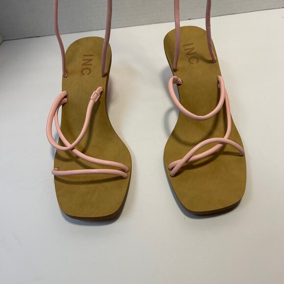 INC Chedel Pink Lace Up Wrapping Ankle Tie Dress Sandals 6.5M - Picture 10 of 10